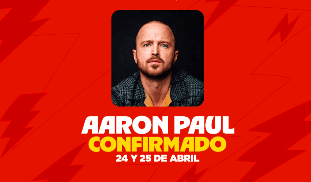 Imagen principal de CCXPMX26 confirma a Aaron Paul para paneles, fotos y autografos el 24 y 25 de abril