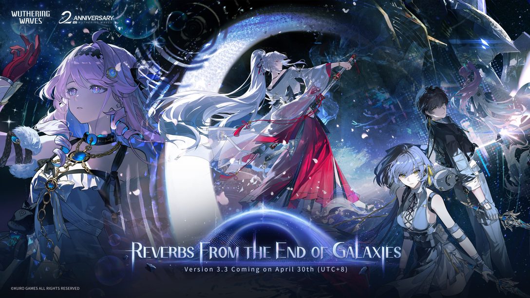 Imagen principal de Wuthering Waves Version 3.3 con aniversario, Hiyuki y Denia