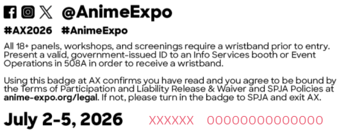 Captura oficial relacionada con la activacion de credenciales de Anime Expo