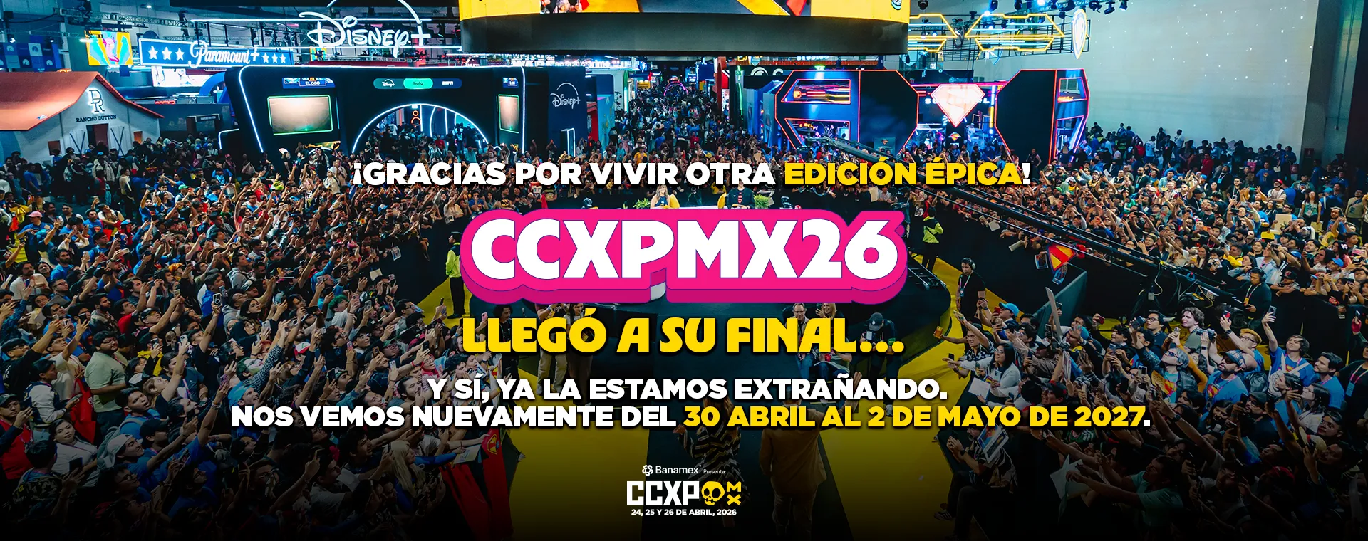 Imagen oficial relacionada con CCXPMX confirma regreso del 30 de abril al 2 de mayo de 2027