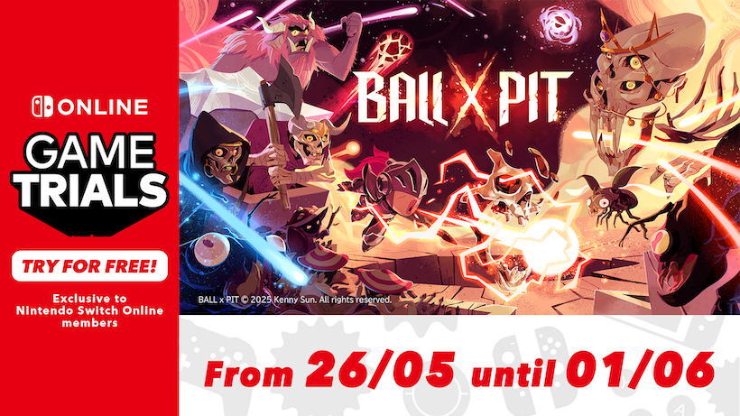Banner oficial de BALL x PIT en Game Trials de Nintendo