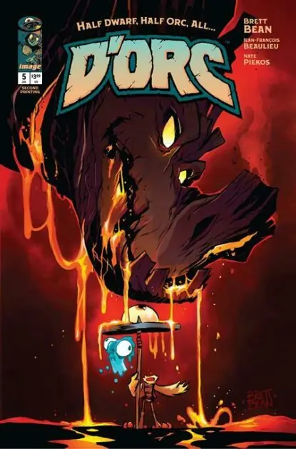 Portada oficial de la segunda impresión de D'orc número 5 publicada por Image Comics