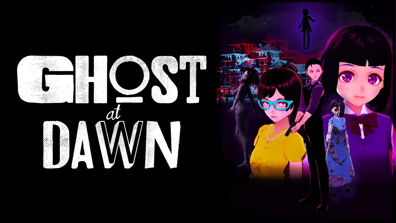 Arte oficial de Ghost at Dawn con clave noir y hotel embrujado publicado por Xbox Wire