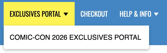 Pantalla de instrucciones del portal oficial de exclusivas de Comic-Con 2026