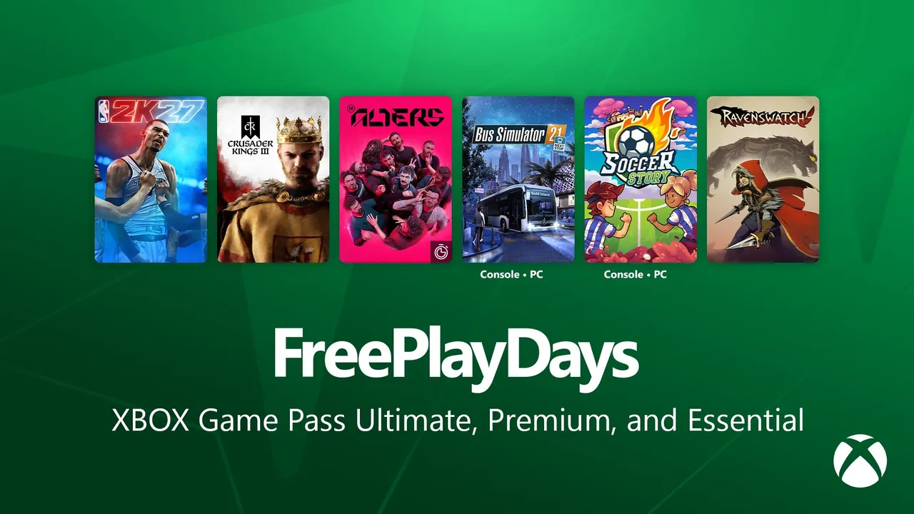 Selección oficial de seis juegos de Free Play Days del 15 al 18 de octubre.