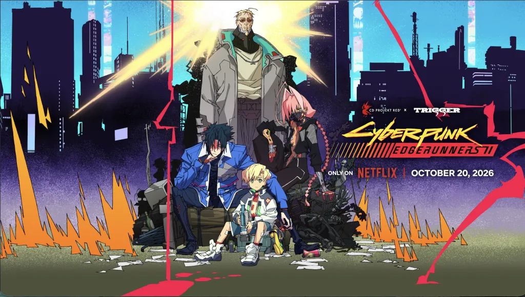 Arte oficial de Cyberpunk: Edgerunners 2 con sus nuevos protagonistas en Night City