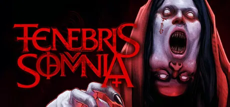 Imagen oficial de Tenebris Somnia con su título rojo y una figura de terror.