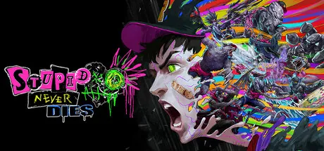 Arte oficial de Stupid Never Dies con Davy y una explosión de personajes y colores