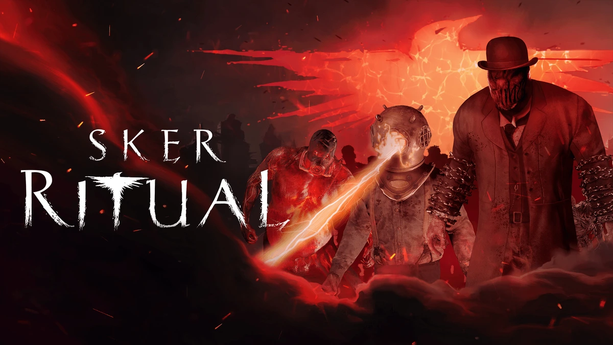 Imagen oficial de Sker Ritual con sus enemigos enmascarados